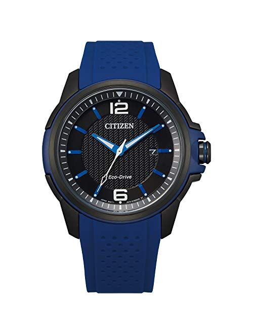 Citizen Eco-Drive Weekender Quartz Mens Watch, Stainless Steel with Polyurethane strap, Blue (Model: AW1655-01E)