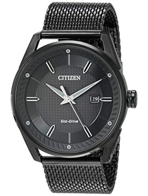 Citizen Eco-Drive Weekender Quartz Mens Watch, Stainless Steel, Black (Model: BM6988-57E)