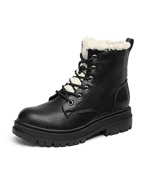 DREAM PAIRS Lace-up Combat Boots Ankle Booties for Women