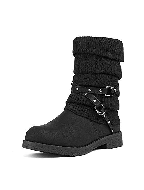 DREAM PAIRS Mid Calf Fashion Winter Snow Boots