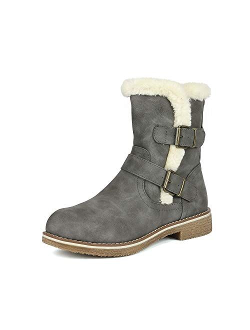 DREAM PAIRS Mid Calf Fashion Winter Snow Boots