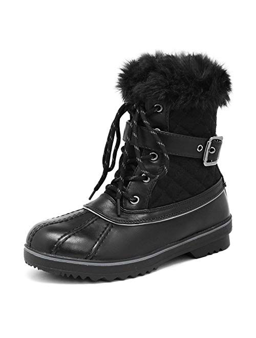 DREAM PAIRS Women's Mid Calf Waterproof Winter Snow Boots