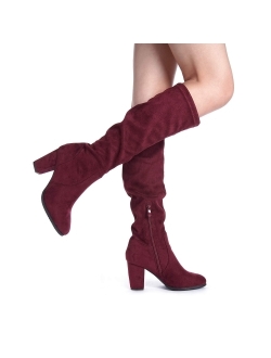 Women's Chunky Heel Knee High and Up Boots