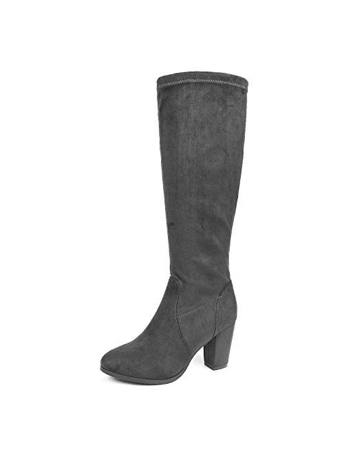 DREAM PAIRS Women's Chunky Heel Knee High and Up Boots