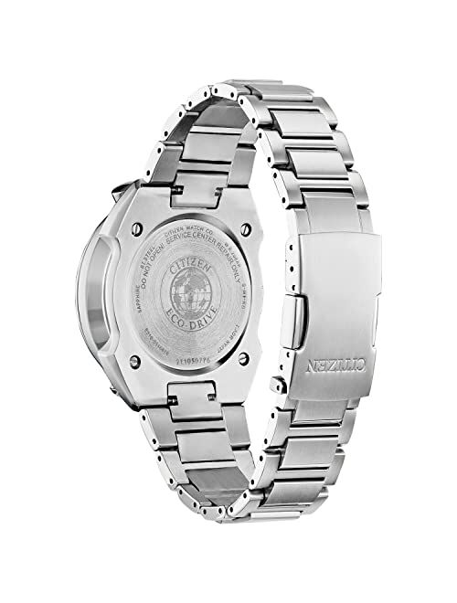 Citizen Men's Promaster Tsuno Chronograph Racer Eco-Drive Dress Watch with Stainless Steel Strap, Silver, 19 (Model: AV0070-57L)