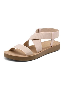 Women's Elastic Ankle Strap Summer Flat Sandals