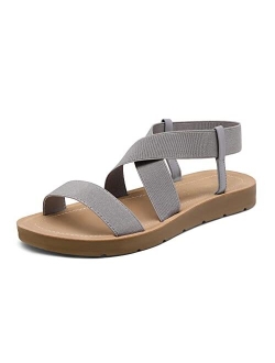 Women's Elastic Ankle Strap Summer Flat Sandals