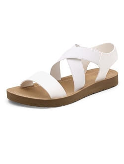 Women's Elastic Ankle Strap Summer Flat Sandals