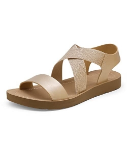 Women's Elastic Ankle Strap Summer Flat Sandals