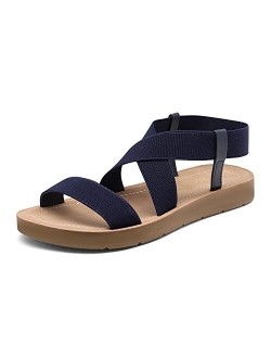 Women's Elastic Ankle Strap Summer Flat Sandals