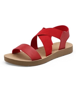 Women's Elastic Ankle Strap Summer Flat Sandals