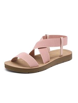 Women's Elastic Ankle Strap Summer Flat Sandals