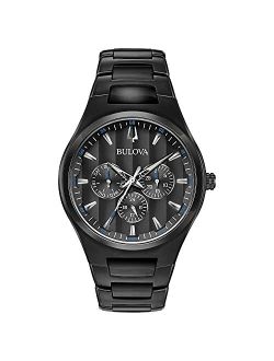 Men's Classic Quartz Dress Watch with Stainless Steel Strap, Black, 25 (Model: 98C129)