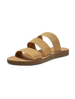 Women's Flat Slide Sandals Open Toe Slip on Sandals for Summer