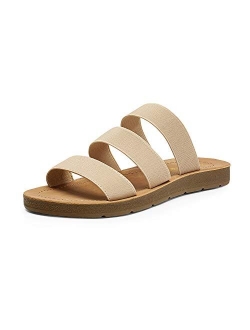 Women's Flat Slide Sandals Open Toe Slip on Sandals for Summer