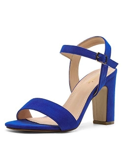 Women's Open Toe Ankle Strap High Chunky Heel Sandals