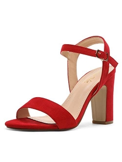 Women's Open Toe Ankle Strap High Chunky Heel Sandals