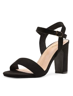 Women's Open Toe Ankle Strap High Chunky Heel Sandals