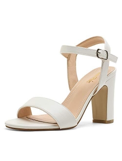 Women's Open Toe Ankle Strap High Chunky Heel Sandals