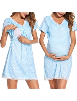 3 in 1 Delivery/Labor/Nursing Nightgown Soft Maternity Hospital Dress