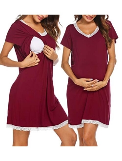 3 in 1 Delivery/Labor/Nursing Nightgown Soft Maternity Hospital Dress