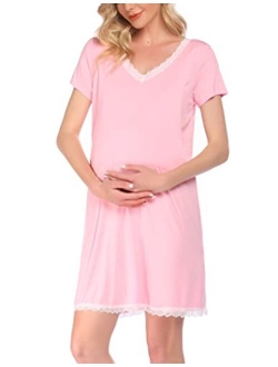 3 in 1 Delivery/Labor/Nursing Nightgown Soft Maternity Hospital Dress