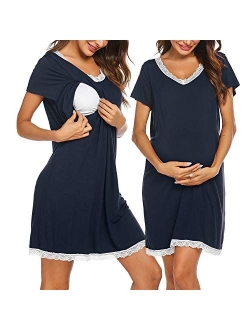 3 in 1 Delivery/Labor/Nursing Nightgown Soft Maternity Hospital Dress