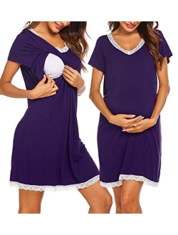 3 in 1 Delivery/Labor/Nursing Nightgown Soft Maternity Hospital Dress