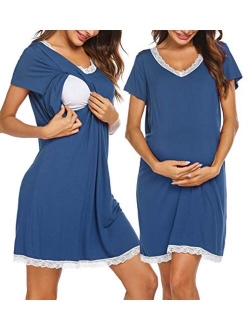 3 in 1 Delivery/Labor/Nursing Nightgown Soft Maternity Hospital Dress