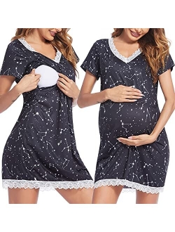 3 in 1 Delivery/Labor/Nursing Nightgown Soft Maternity Hospital Dress