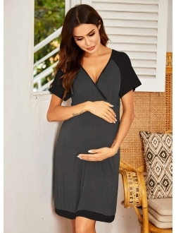 3 in 1 Delivery/Labor/Nursing Nightgown Women's Maternity Hospital Gown/Sleepwear for Breastfeeding Sleep Dress