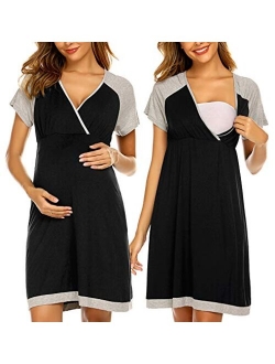 3 in 1 Delivery/Labor/Nursing Nightgown Women's Maternity Hospital Gown/Sleepwear for Breastfeeding Sleep Dress