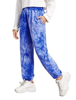 Girl's Tie Dye Joggers Sweatpant Sport Pants with Pocket