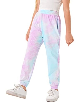 Girl's Tie Dye Joggers Sweatpant Sport Pants with Pocket