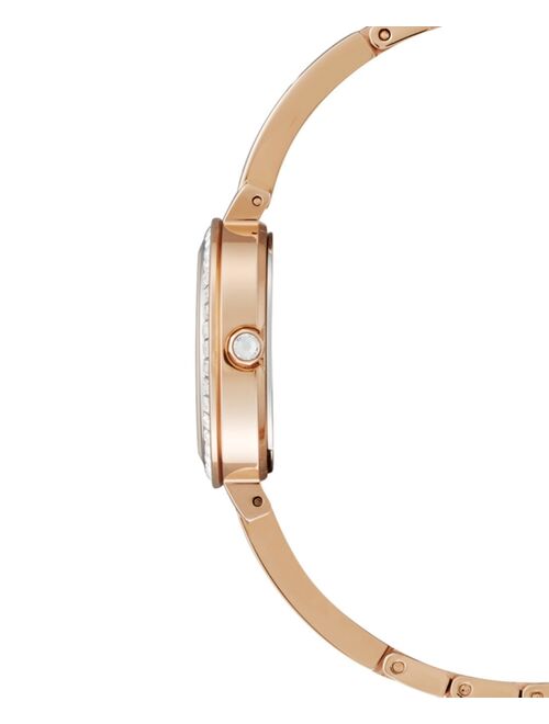 Citizen Eco-Drive Women's Pink Gold-Tone Stainless Steel & Crystal Bangle Bracelet Watch 25mm