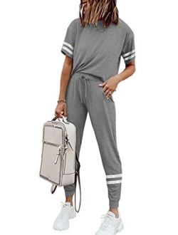 Sidefeel Women Two Piece Outfits Workout Athletic Tracksuits Pajamas Loungewear