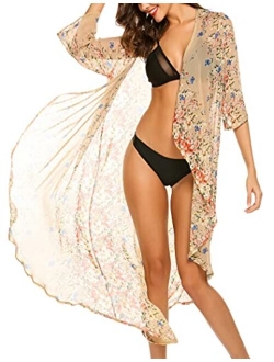 Womens Bikini Cover Up Chiffon Sheer Coverups Summer Beach Swimwear Bathing Suit