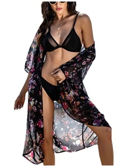 Womens Bikini Cover Up Chiffon Sheer Coverups Summer Beach Swimwear Bathing Suit