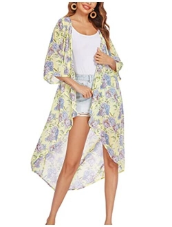 Womens Bikini Cover Up Chiffon Sheer Coverups Summer Beach Swimwear Bathing Suit