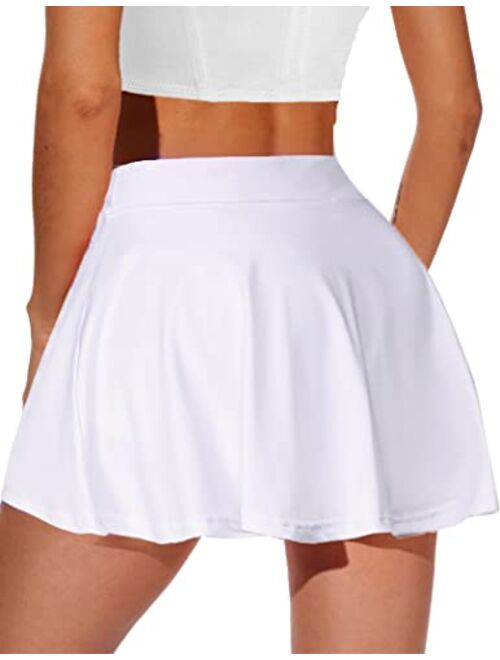 Ekouaer Women's Active Athletic Skort Performance Sports Golf Tennis Skirt Running Workout Skort with Pockets