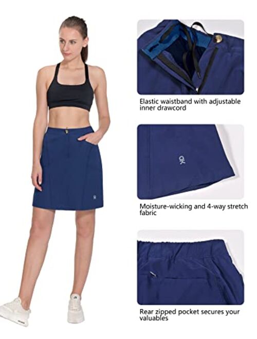 Little Donkey Andy Women's Athletic Skort Build-in Shorts with Pockets UPF 50+ Golf Tennis Sports Casual Skirt