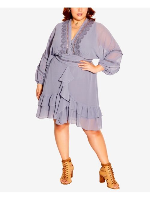 City Chic Trendy Plus Size Sweetheart V-neck Mini Dress