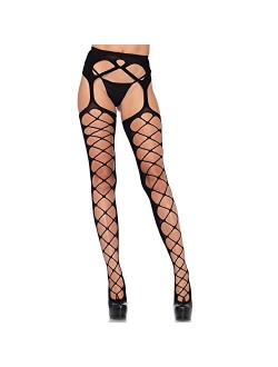 womens Fishnet Stockings With Attached Garter Belt