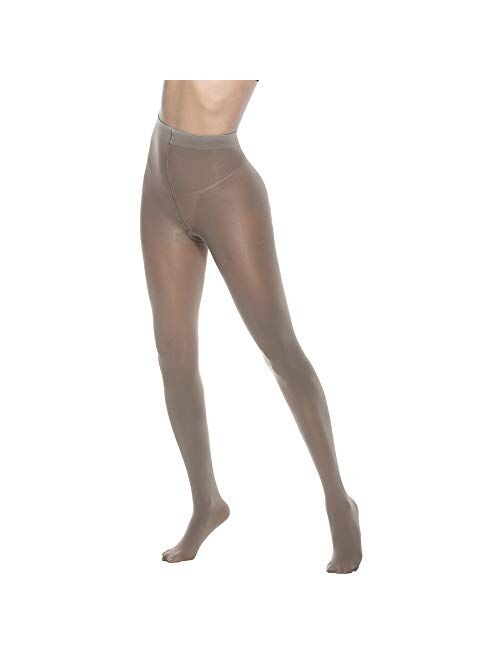 Manzi Microfibre Tights for Women, Semi Opaque Solid Colored Footed Pantyhose 70 Denier