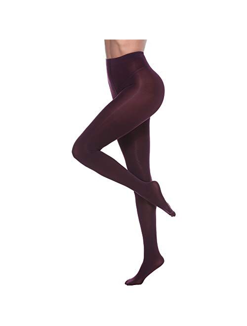 Manzi Microfibre Tights for Women, Semi Opaque Solid Colored Footed Pantyhose 70 Denier