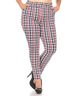 ShoSho Womens Plus Size Skinny Pants Slim Fit Trousers Treggings Pull-On Pants Leggings