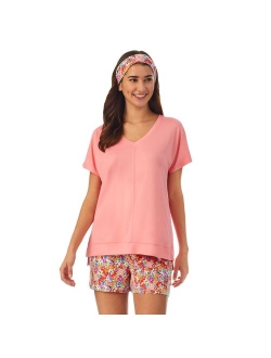 3-Piece Pajama Top, Pajama Boxer Shorts & Headband Sleep Set