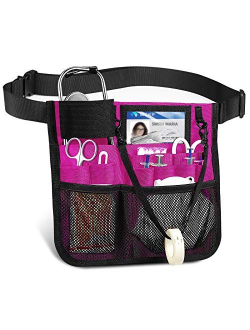 SITHON Nursing Organizer Belt, Nurse Fanny Pack with Tape Holder, Multi Compartment Medical Pack Pocket | Nurse Apron Hip Bag for Stethoscopes, Bandage Scissors and Other