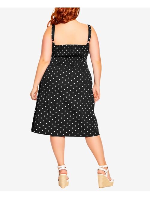 City Chic Plus Size Tie Bodice Button Down Dress