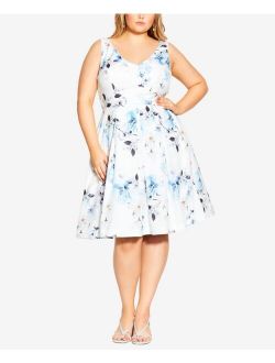 Trendy Plus Size Orchid Floral Dress